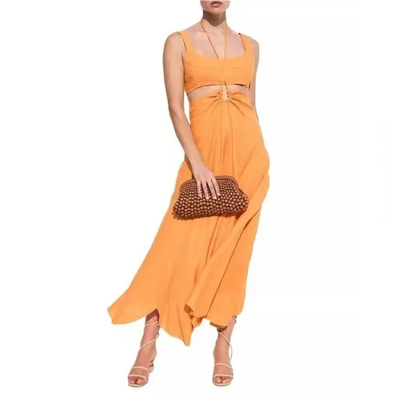 Cult Gaia Eileen Waist Cutout Dress, Revolve Apricot, NWT, Size L - Picture 1 of 11